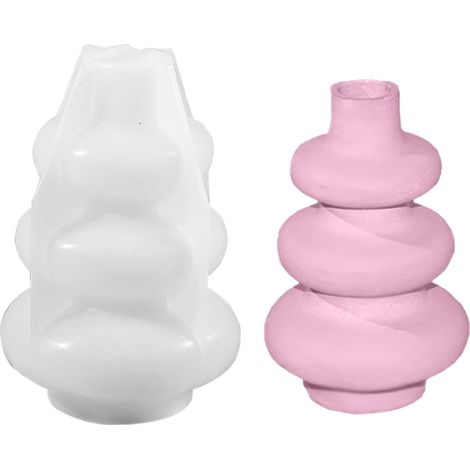 Lot de 1 moules en silicone pour vase à fleurs, souples et réutilisables – démoulage facile, anti-adhésifs, pour résine et décoration-Petit (1/5)