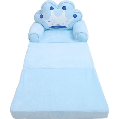 Fauteuil-canapé convertible pour tout-petit, canapé-lit rabattable avec accoudoirs, idéal pour la lecture et le repos (bleu). (1/5)