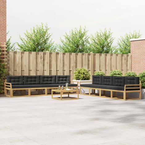 vidaXL Outdoor-Sofagarnitur 9 pcs Weiß und Anthrazit 79 x 79 x 37 cm (1/5)