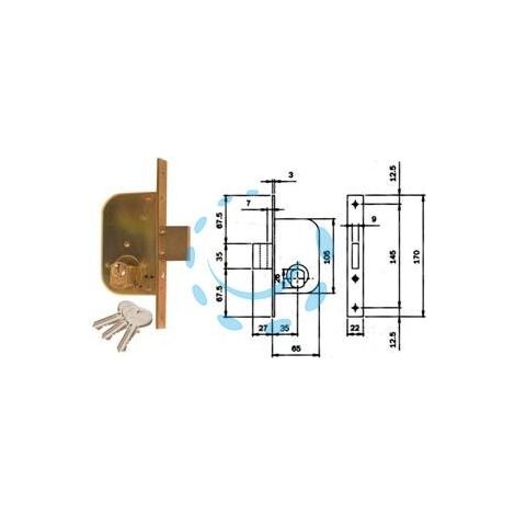 SERRATURA DA INFILARE PER CANCELLI SOLO CATENACCIO 605 - mm.35 (605350)