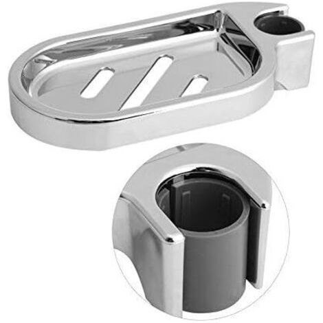 Porte-savon, un porte-savon douche réglable pour barre de douche, de l'argent