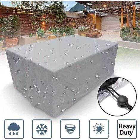 Housse de protection pour meubles de jardin - Grise - Type black - 152x104x71cm (1/4)