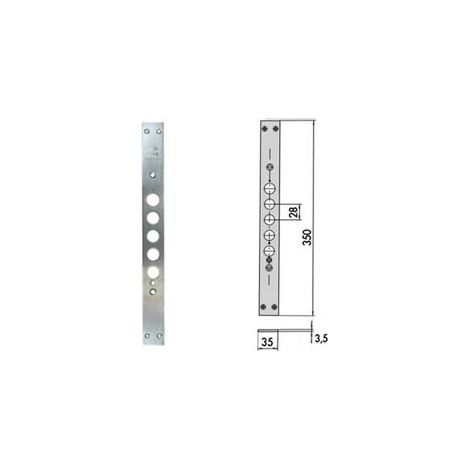 CONTROPIASTRA PER SERRATURE PORTE BLINDATE 06221 01  mm.35x350, spessore mm.3,5 (0622101)    CISA