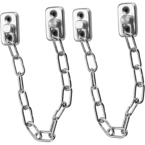 2pièces Limiteur De Fenêtre Acier Inoxydable Lot De Verrous à Chaîne Pour Sécurité Domestique Butée Anti-vol Pour Maison Et Bureau