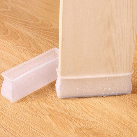 Protections de pieds de chaise en silicone, 4 pièces rectangulaires, capuchons pour pieds de meuble, protection de sol pour pieds de chaise (1/5)