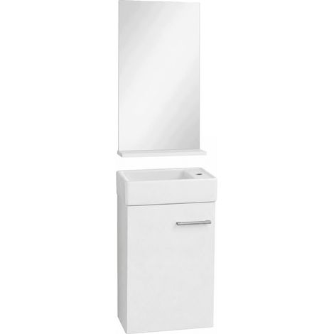 Set di mobiletto da bagno con lavabo 60x40 + specchio da bagno con mensola 40x75 Pipo (1/5)
