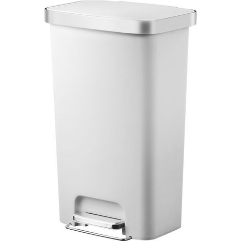EKO - Poubelle à pédale Hana 45 litres - Plastic - blanc (1/5)