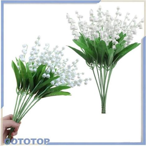 Fleurs artificielles de muguet Lys Artificiels Blancs de la Vallée, Fleurs Durables, Décoration luminaire fete 20 pièces (1/5)