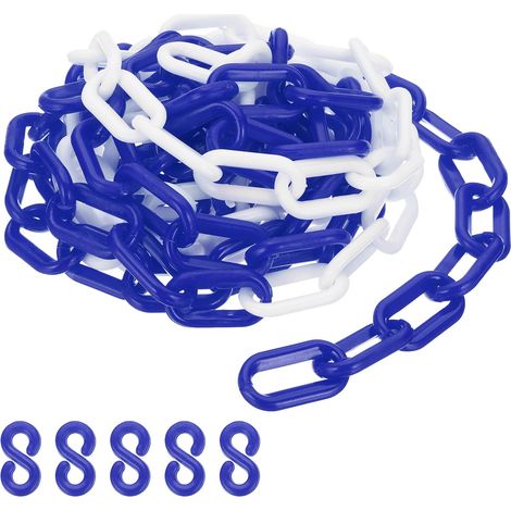 3Mètre Chaîne Plastique pour Contrôle des Sécurité 6mm Bleu/Blanc (1/5)