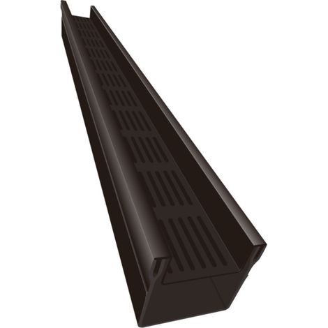 Caniveau TOP Stone grille aluminium noir - 100/100 - LINE ECO -       Caniveau de 100 cm