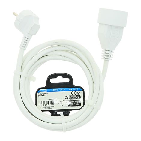 Prolongateur 3 mètres IP20 Blanc - SIANCE (1/3)