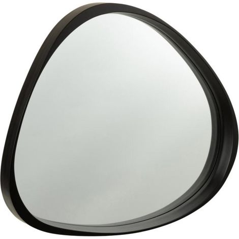 Miroir Mural en Verre Design "Giles" 77cm Noir (1/2)