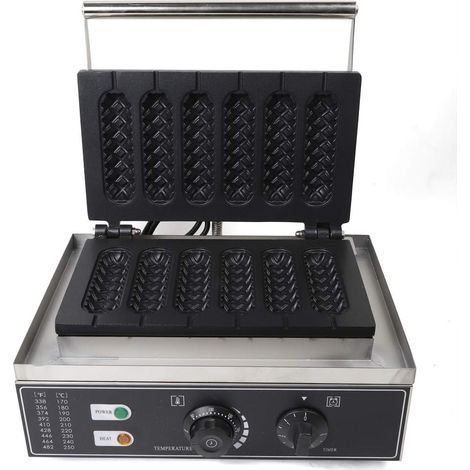 220V 1500W 6 unità Macchine antiaderenti per cialde elettriche commerciali antiaderenti, Macchine per cialde croccanti Cialde per cialde per waffle professionali Cialde di mais