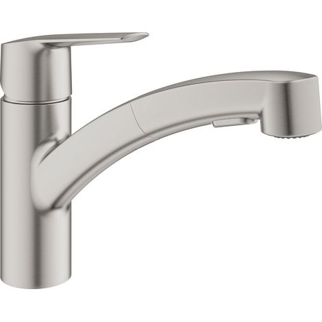 GROHE Start 3 Quickfix Küchenarmatur mit Brause in mattiertem Stahl GROHE (1/3)