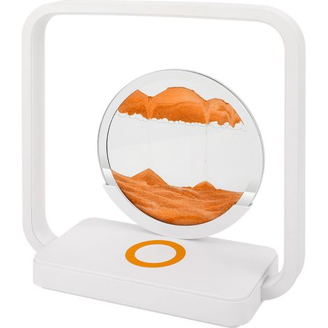 1 Tableau de sable mouvant 3D, éclairage LED 3 couleurs, charge sans fil, décoration bureau maison, cadeau fête