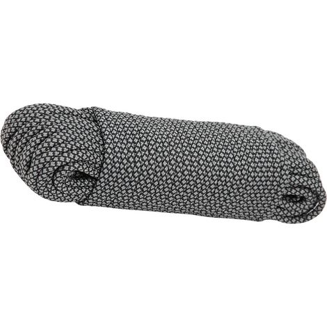 Corde Paracord 9 brins pour survie et bushcraft, fabrication de bracelets et attache tente, 20 mètres couleur gris (1/5)