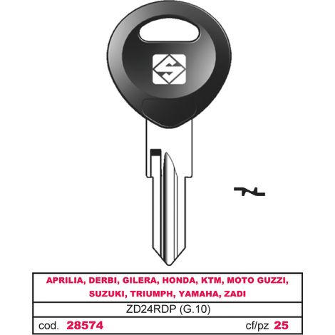 Silca CHIAVE PER AUTO ASC ZD24RDP (G.VAK 0) APRILIA 5.00 pz