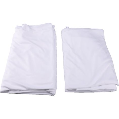 Rideau de fond à 2 panneaux en soie de lait infroissable, blanc, idéal pour anniversaires, remises de diplômes, mariages et séances photo. (1/4)
