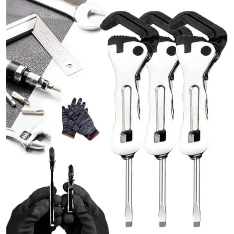 Lot de 3 clés à micro-tuyau, étau à micro pointe, clé à étau à micro tuyau, clé à micro-étau portable, multifonction et auto-ajustable, taille universelle, outil de clé 2 en 1 pour les espaces (1/5)