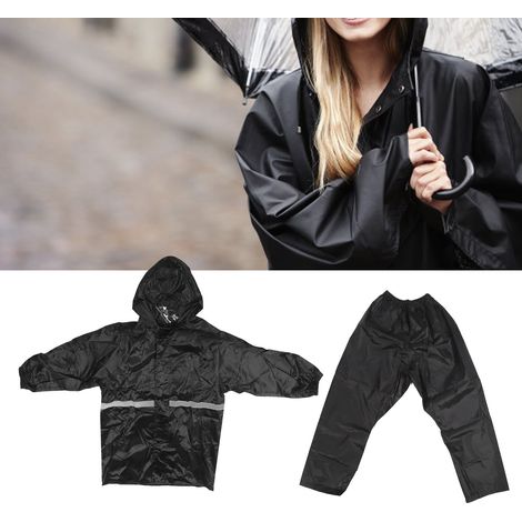 Imperméable et pantalon de pluie, pour les activités de plein air, les voyages, combinaison intégrale imperméable, idéale pour le motocross, protection contre le vent et la pluie, en tissu Oxford mono (1/5)