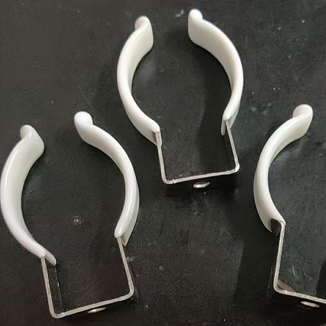 10 pièces de supports de rangement pour outils résistants, pince de serrage pour tuyau de 1 à 1,2 pouce avec clip lumineux adhésif T10LED, blanc (1/4)