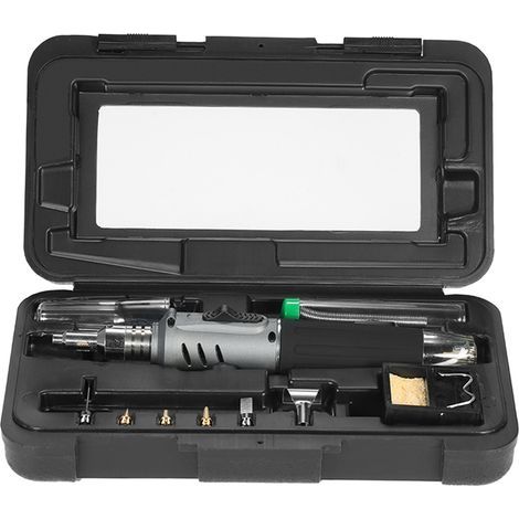 Professionelles 10-in-1 Butangas-Lötkolben-Set, 26 ml Lötkit, HS-1115K Lötbrenner, Grau (1/5)