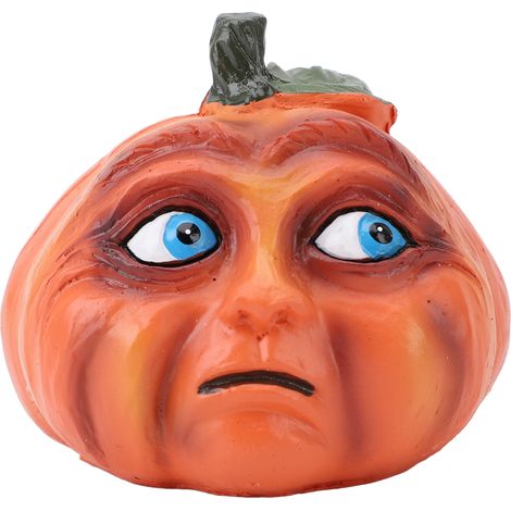 Décoration visage de citrouille - Sculpture amusante en résine résistante à la décoloration, pour étagère, fenêtre ou cheminée. (1/5)
