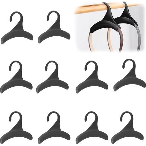 10 Pièces Tringle à VêTements Pour Sacs à Main, Plastique Crochet Sac à Main Penderie, Sacs Crochet Pour Ranger Sur Des Antidérapant,Noir (1/5)