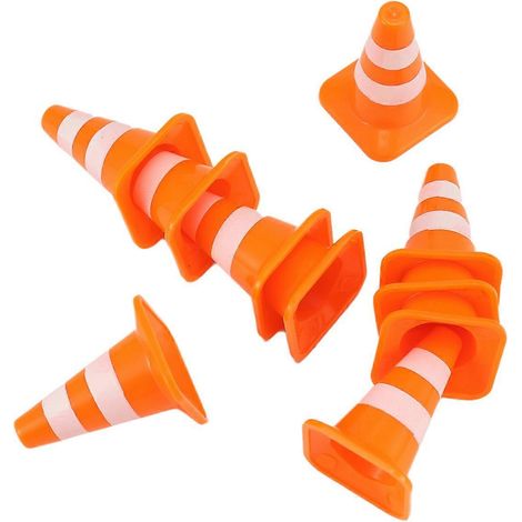 Mini cônes de signalisation (10 pièces), cônes de chantier miniatures, cônes de signalisation pour enfants, panneaux de signalisation. (1/5)