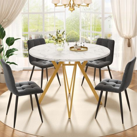 Esstisch Küchentisch Essgruppe rund 100 cm MDF OKMYHOME (1/5)