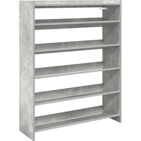 Maison Exclusive - Scarpiera Grigio Cemento 80x25x100 cm in Legno Multistrato