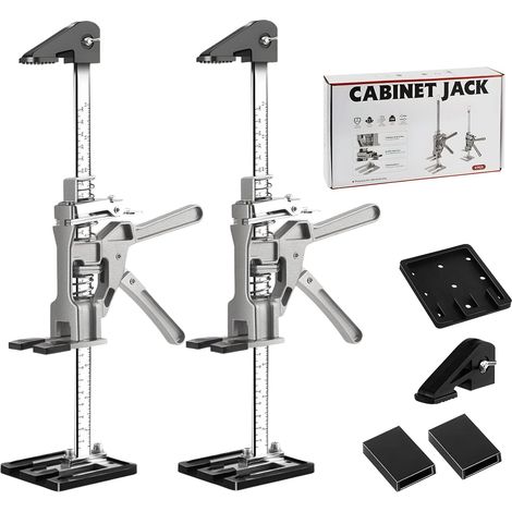 Lot de 2 élévateurs économes de travail - Hauteur : 39 cm - Outil de levage avec échelle et descente lente - Outil de montage pour soulever et aligner avec précision les portes, carreaux (1/5)