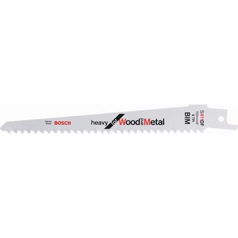 Bosch Säbelsägeblatt S 1122 HF, Flexible for Wood and Metal, 100er-Pack