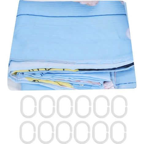 Rideau de douche à motif plage, rideau en polyester imperméable avec crochets pour la maison et la salle de bain, 180 x 200 cm (1/5)