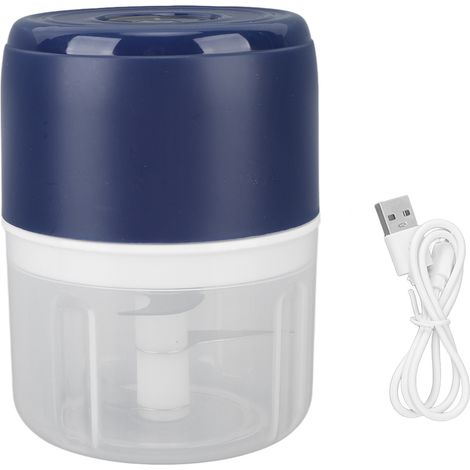 Tragbarer elektrischer Knoblauch- und Zwiebelzerkleinerer, 250 ml, USB-betrieben, für Gemüse und Babynahrung, Blau (1/5)