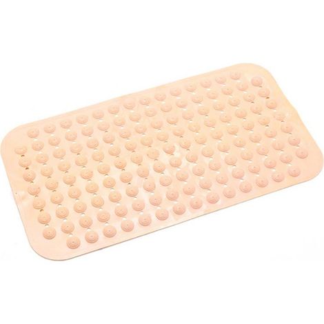 Tapis De Douche Adhésif Antidérapant Avec Ventouses En Caoutchouc Pour Salle De Bain Baignoire Beige (1/2)