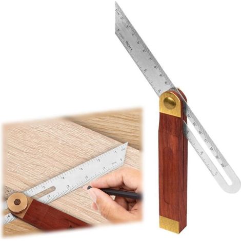 Adjustable Protractor, Multi Angle Angle Square, Adjustable T-Shaped Multi-Function Angle, Stainless Steel Stop Angle (1/5)