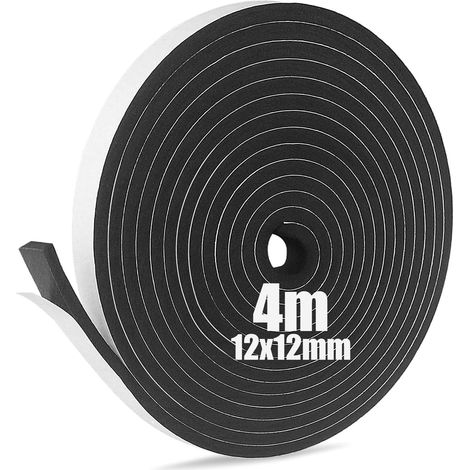 1 Rouleau Joint Mousse, Adhésif Étanchéité, Isolation Phonique Porte Fenêtre, Anti-Collision Noir (1/5)