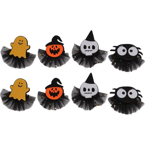 Halloween-Haarspangen mit Spinnen, Totenköpfen, Geistern und Kürbissen – Haaraccessoires und Partydekorationen (1/5)