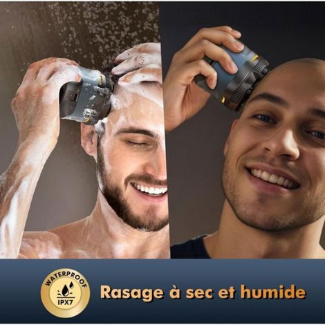 Rasoir Tete Chauve Homme, Rechargeable Sans Fil Tondeuse Cheveux Hommes, Rasoir Électrique À Tête Flexible 6d (1/5)