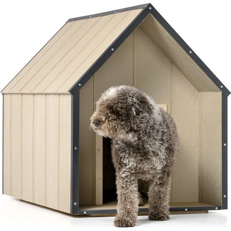 LP SmartSide Niche pour chien - Niche en bois pour chiens de grande taille, usage extérieur, 80 x 118 x H94 cm, Taille L – TIMBELA M972-1 (1/5)
