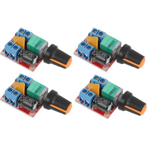 Lot de 4 pilotes de contrôle de vitesse de moteur CC 3 V-35 V 5 A PWM Contrôleur en continu DC 3 V 6 V 12 V 24 V 35 V Régulateur de tension variable avec indicateur LED et fonction interrupteur (1/5)