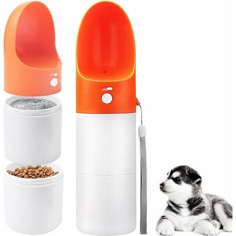 Hunde-Trinkflasche, 2-in-1 auslaufsicherer, tragbarer Reisebecher mit Spendernapf für Outdoor-Wanderungen für Haustiere (1/5)