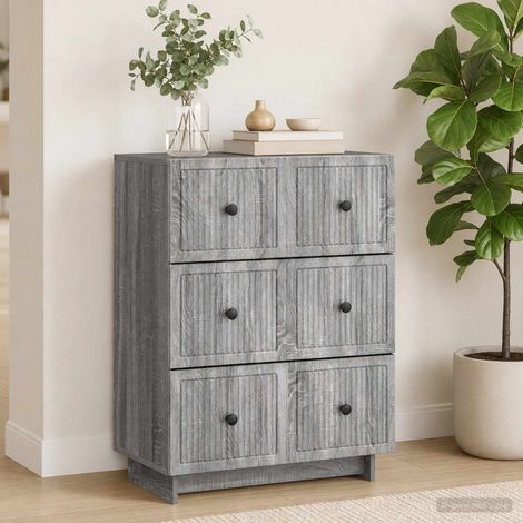 Commode à 3 tiroirs Sonoma gris en bois d’ingénierie 66 x 34,5 x 90 cm - PANGIVO (1/5)