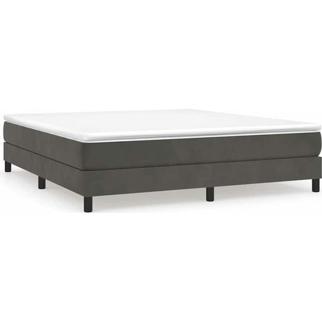 Maison Exclusive - Boxspringbettgestell Dunkelgrau 160x200 cm Sam (1/5)