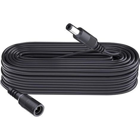 Câble d'extension de 5 m, Prise 5,5 mm x 2,1 mm, DC 5 V 6 V 9 V 12 V 24 V pour caméra de vidéosurveillance, illuminateur Infrarouge, imprimante, Bande LED, Noir (1/5)