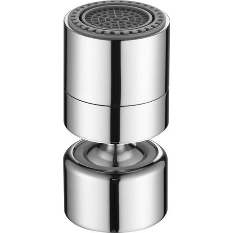 Aeratore d'acqua girevole SK-WS806(F), funzione economizzatore, filtrazione, nucleo in ceramica, due modalità doccia/bolle, attacco femmina M22, portata 4,5 l/min, cromato, argento