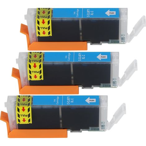 3 Cartouches d'Encre 13ml pour Imprimantes Canon PIXMA - Bleu, Cyan, Magenta, Jaune - Recharge Couleur (1/5)
