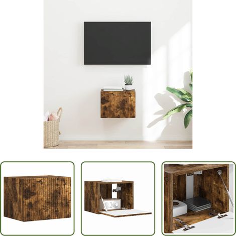 vidaXL Holzregal -  TV-Wandschrank Wandmontiert Geräucherte Eiche 60 x 31 x 29,5 cm (1/5)