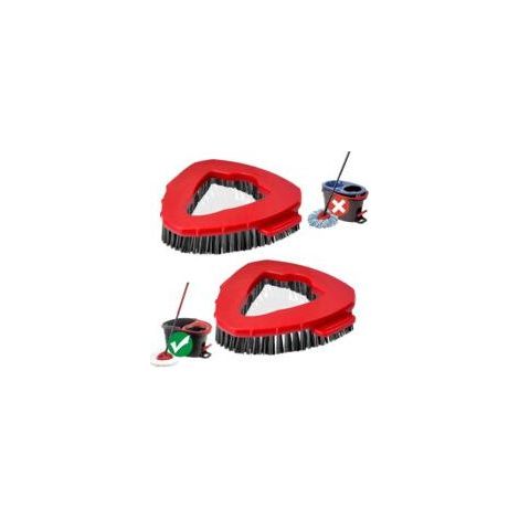 Set mit 2 Scheuerbürsten für Vileda Turbo EasyWring, Ersatzkopf für Bad- und Küchenfliesen - Crezuo